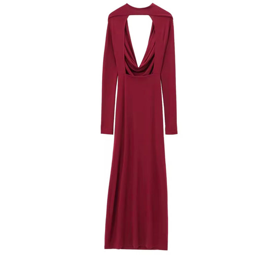 Crimson Drape Dress burgundy Macy dress