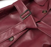 Dark cherry coat faux lether