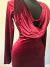 Velvet Ruby Drape-Back Dress