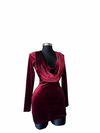 Velvet Ruby Drape-Back Dress