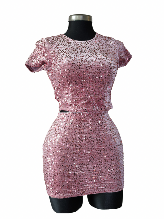 Sequin Dresses Trio: Pink, Green, and Black