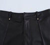 High-Waisted pants Faux Leather Wide-Leg Pants