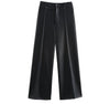 Black High-Waisted Wide-Leg Faux Leather Pants