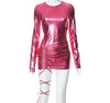Metallic pink fusion mini dress