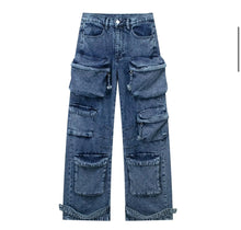  Blue cargo street pants