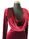 Velvet Ruby Drape-Back Dress