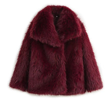  Luxurious Burgundy Faux Fur Coat