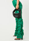 Free gift Green scrunch pants leather