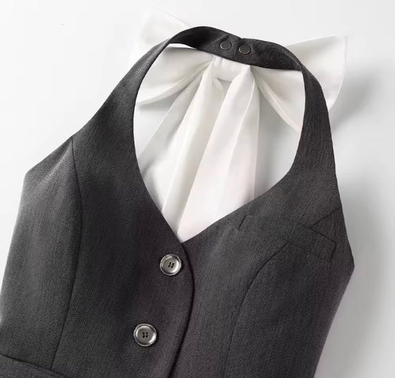Modern Academic Vest Skirt Set
