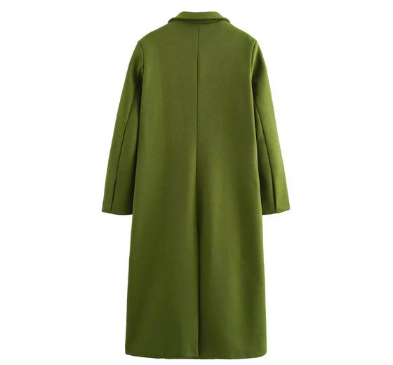 Emerald Grace Bold Long Coat for Effortless Sophistication