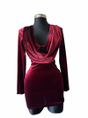 Velvet Ruby Drape-Back Dress