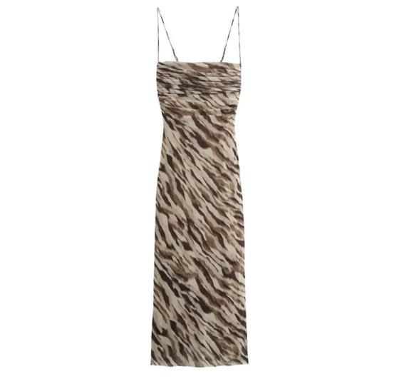 Animal print midi dress