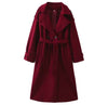 Ruby Radiance Timeless Belted Coat for Elegant Statements