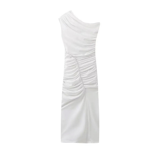 Schr midi white dress