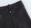 High-Waisted pants Faux Leather Wide-Leg Pants