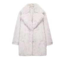  White Elegant White Faux Fur Coat