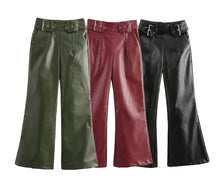  Wide-Leg Faux Leather Pants Trio