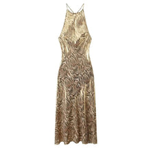  cheeta dress gold