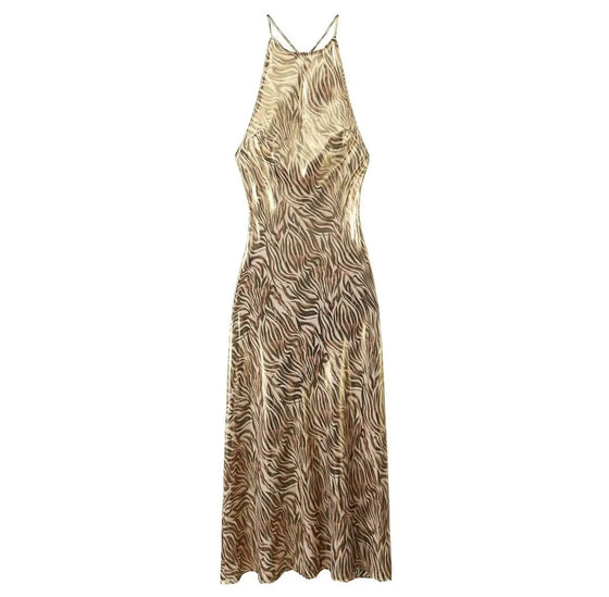 cheeta dress gold