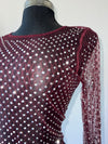 Burgundy Sheer Garnet Sparkle Top