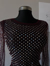 Burgundy Sheer Garnet Sparkle Top