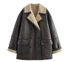 Oversized Shearling-Lined Aviator Jacket