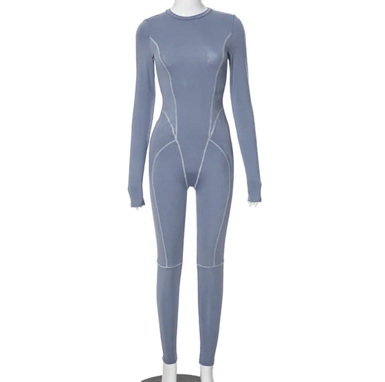 Jump suit blue grey