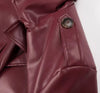 Dark cherry coat faux lether