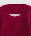 Crimson Cozy Cropped Knit Top with Statement Details