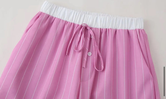 Pink casual relex pants