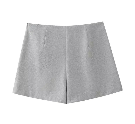 gray classic shorts skirt