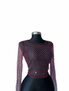 Burgundy Sheer Garnet Sparkle Top