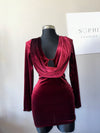 Velvet Ruby Drape-Back Dress