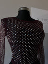 Burgundy Sheer Garnet Sparkle Top