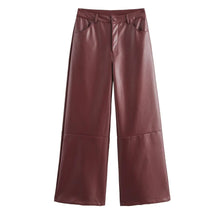  Burgundy pants faux leather