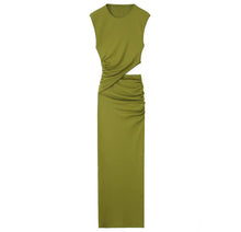  Olive ruched cut-out maxi dress