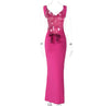 Coquette hote pink maxi dress