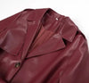 Dark cherry coat faux lether