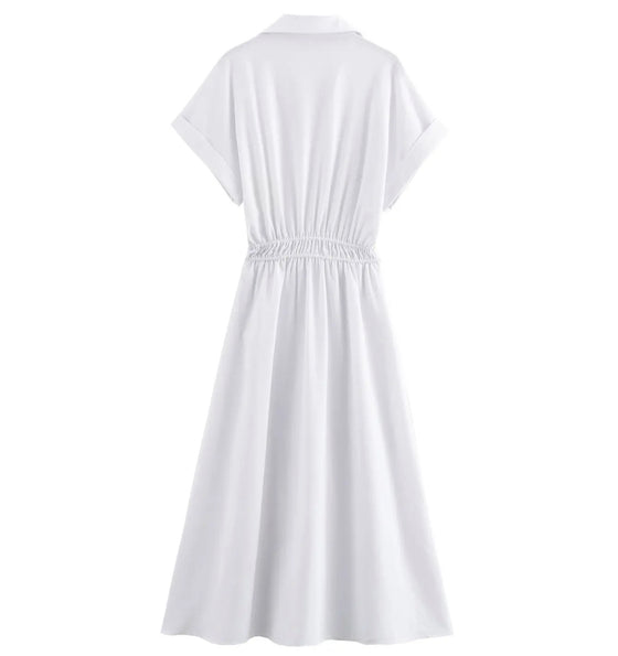 White casual cute maxi dress