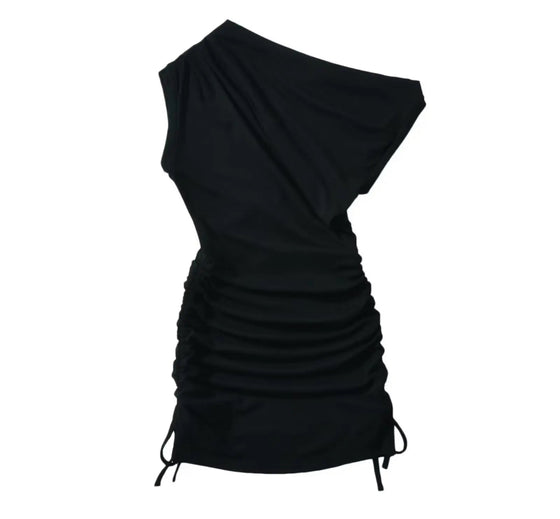 Black strs mini dress