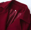 Ruby Radiance Timeless Belted Coat for Elegant Statements