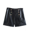 Black Button Shorts