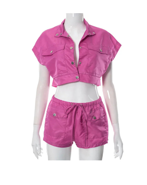 Hot Pink Shorts Set