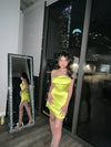 Yellow Satin Dress